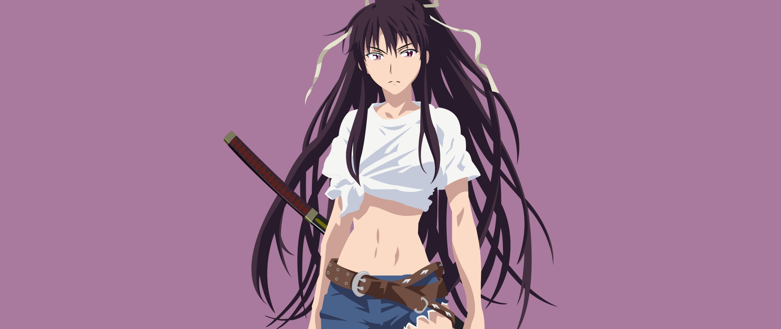 Anime Warrior Long Hair Girl Wallpapers