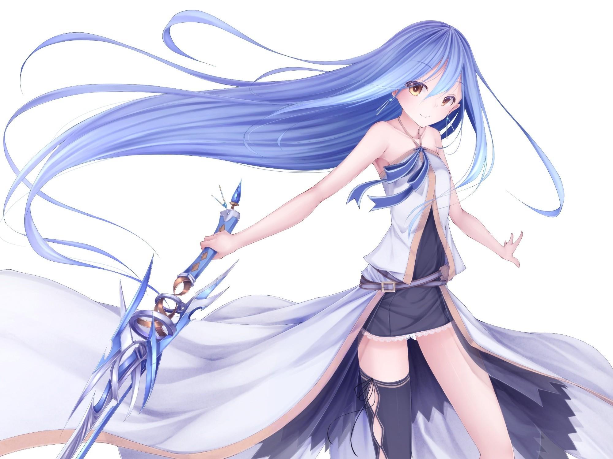 Anime Warrior Long Hair Girl Wallpapers