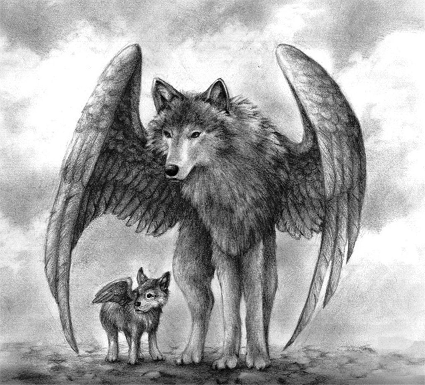 Anime Wolves With Wings Wallpapers