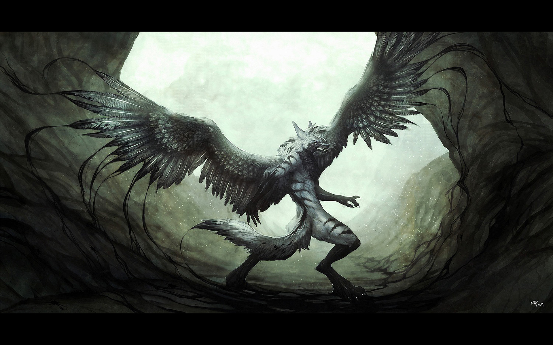 Anime Wolves With Wings Wallpapers