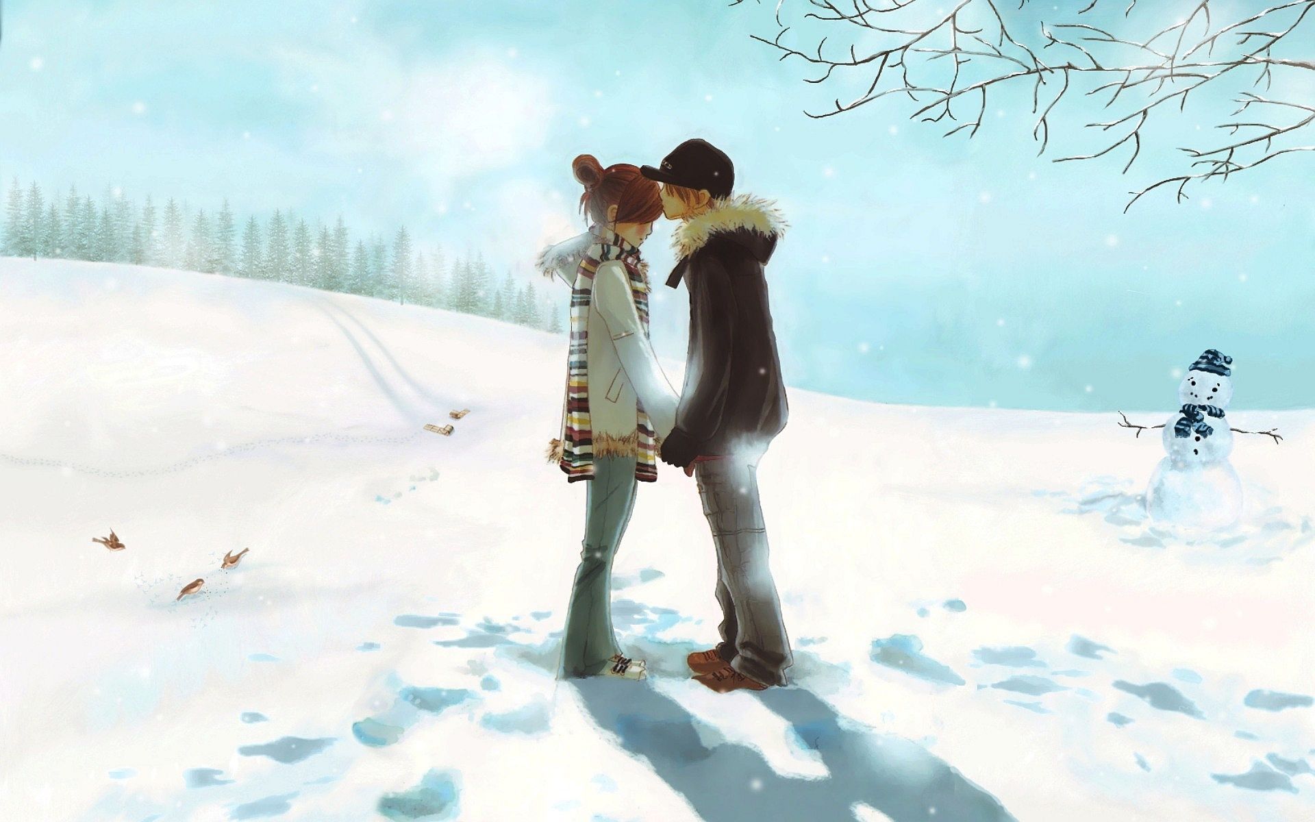 Anime Xmas Couples Wallpapers