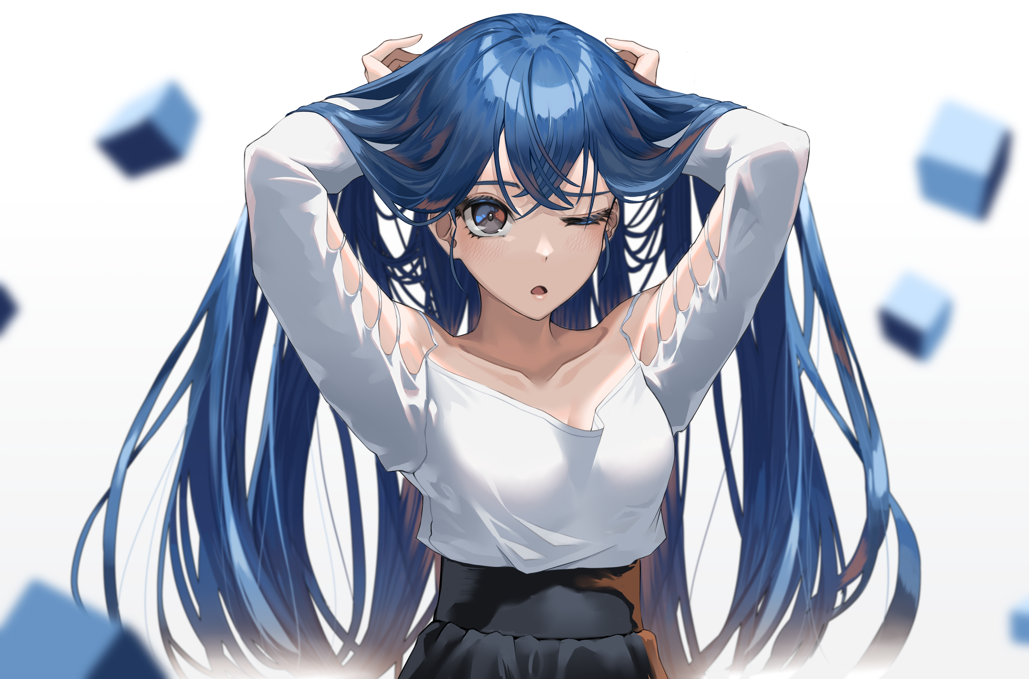 Blue Haired Anime Girl Wallpapers