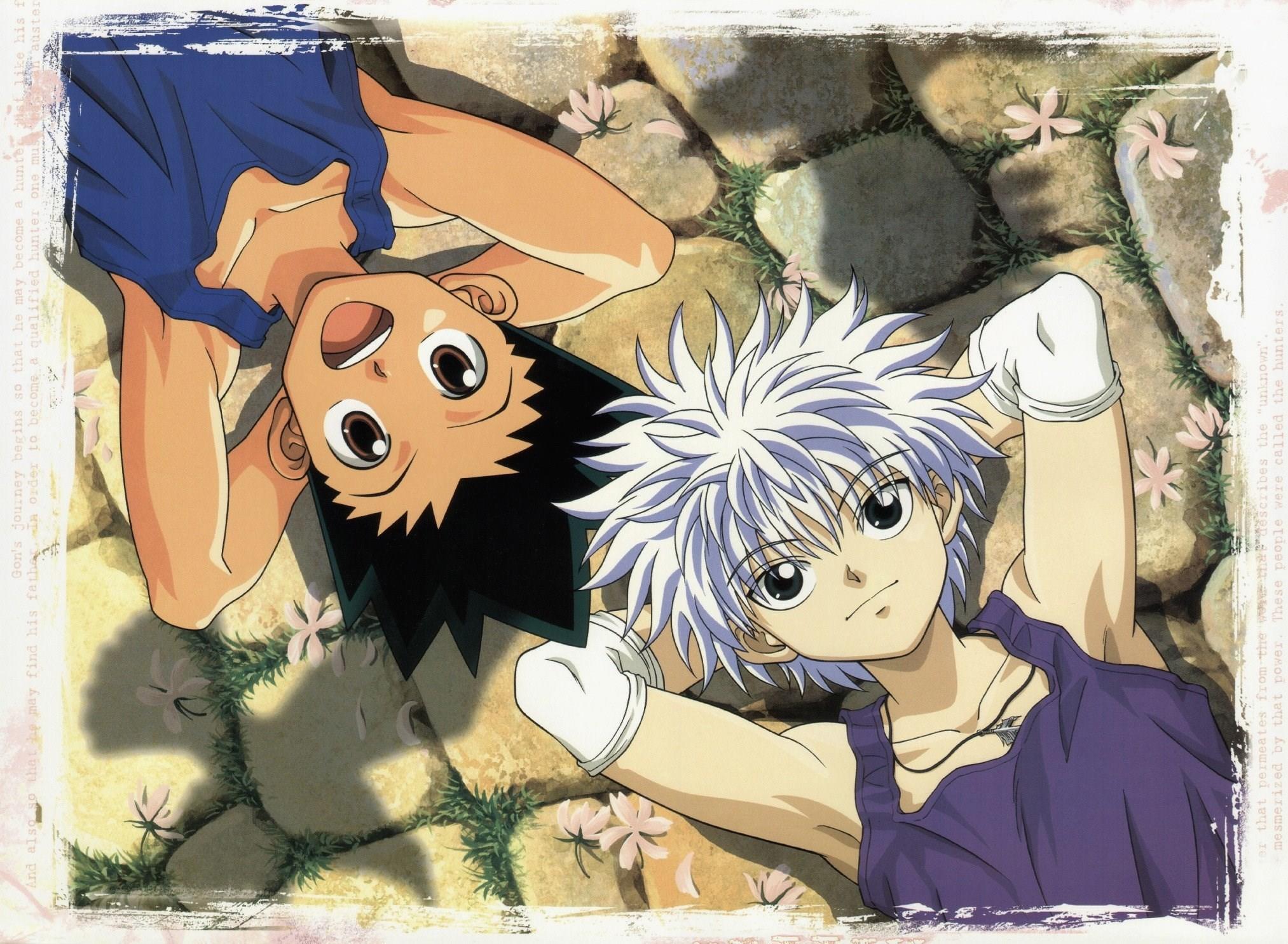 Gon And Killua Walking At A Beautiful Sunset Wallpapers