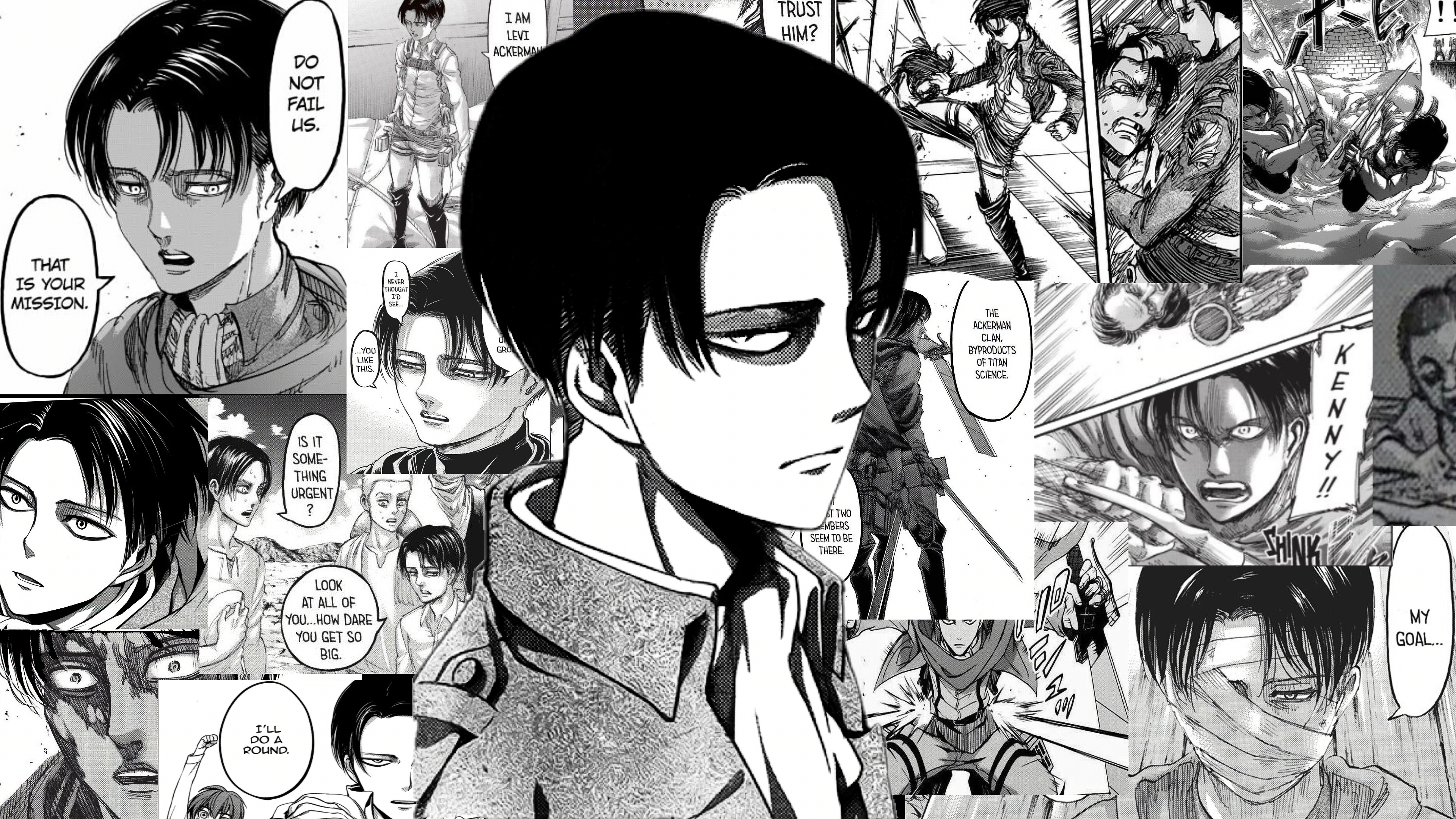 Levi Ackerman Monochrome Wallpapers