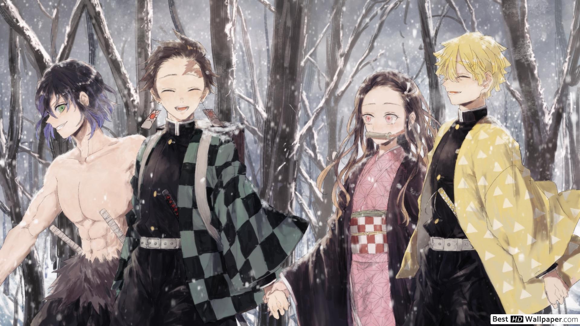 Nezuko Kamado And Zenitsu Agatsuma Art Wallpapers