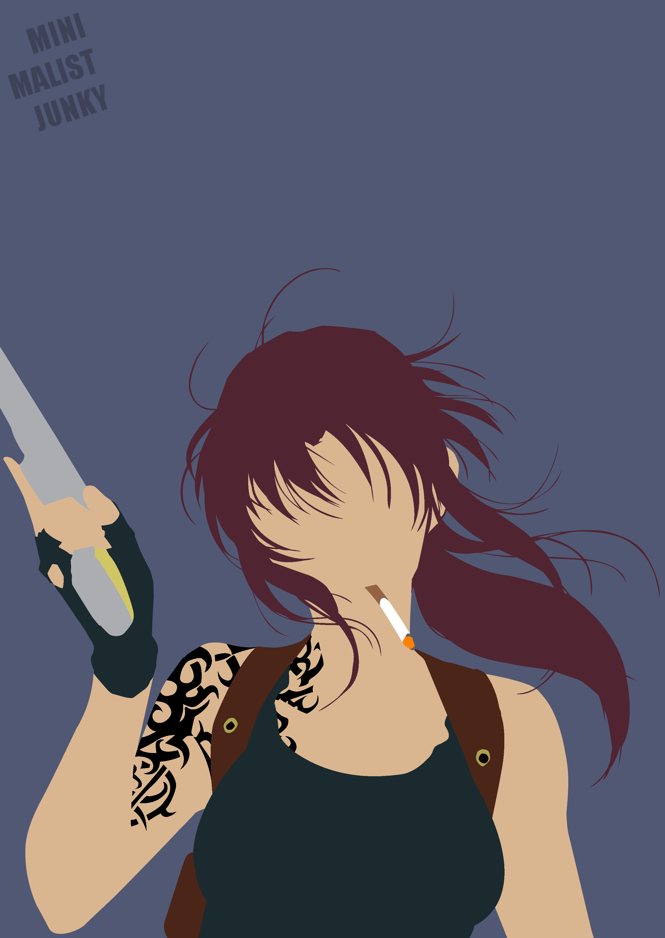 Revy Black Lagoon Minimal Wallpapers