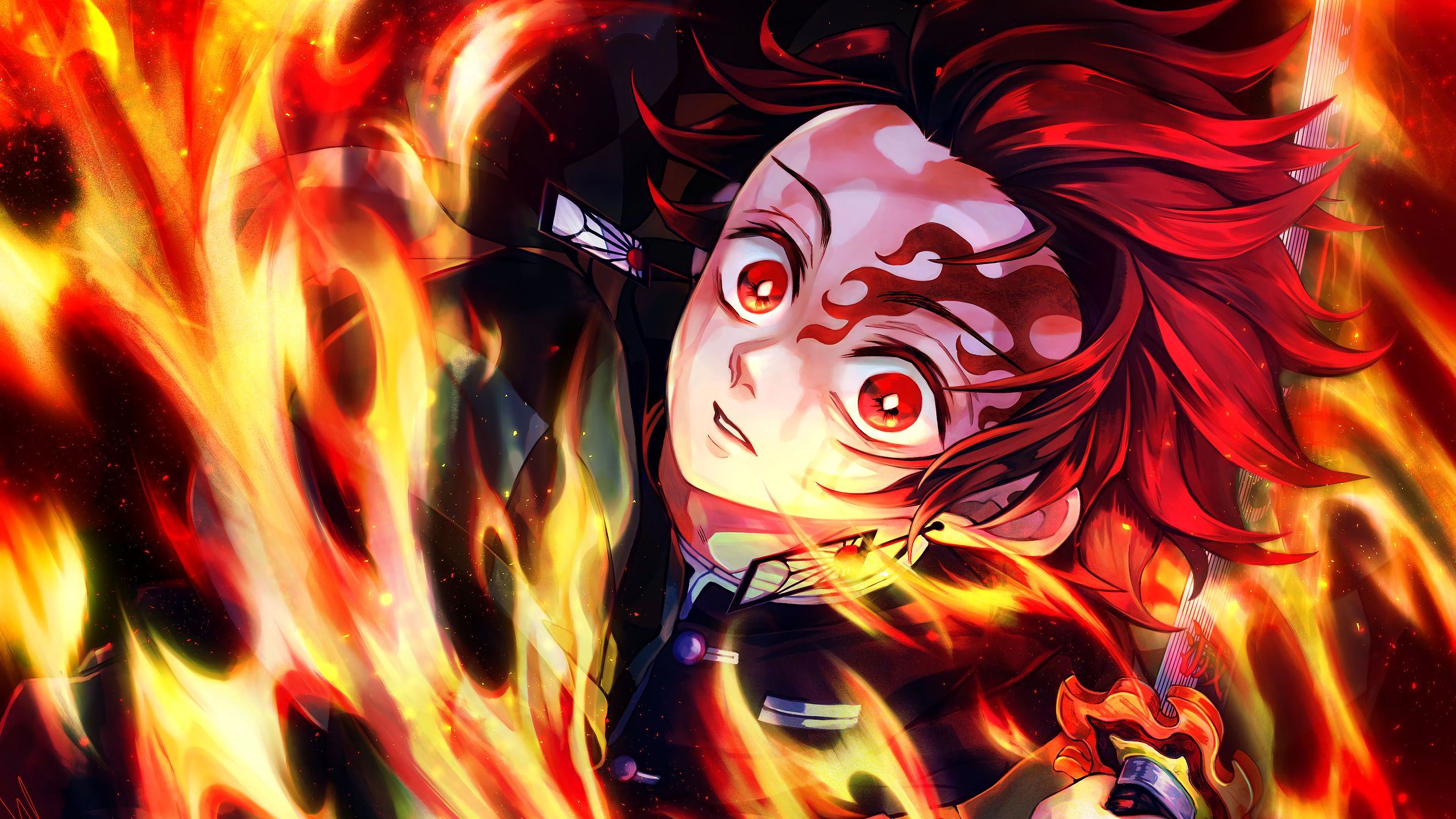 Tanjirou Kamado Demon Slayer Fire Art Wallpapers