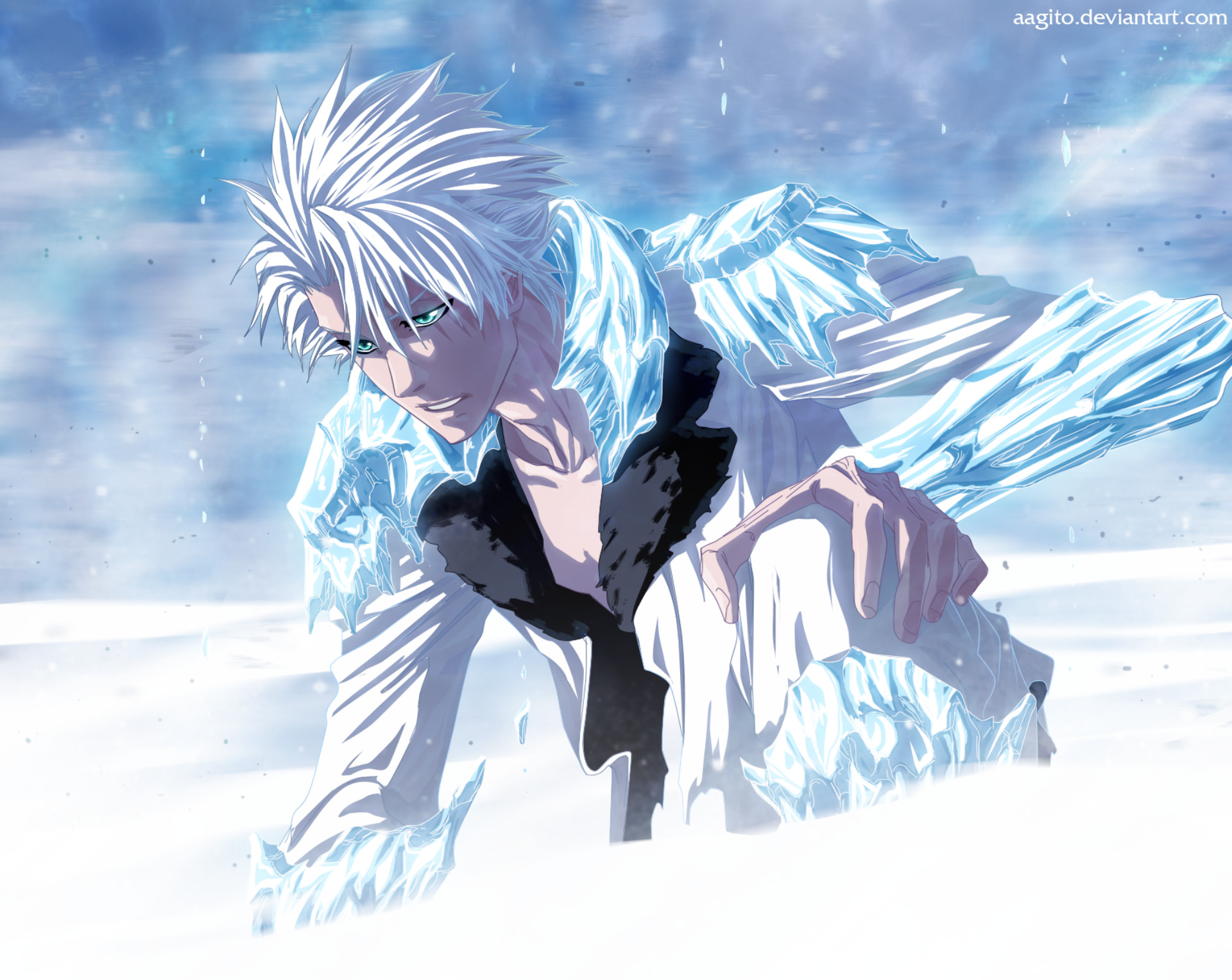 Toushirou Hitsugaya Standing In Moon Night Wallpapers