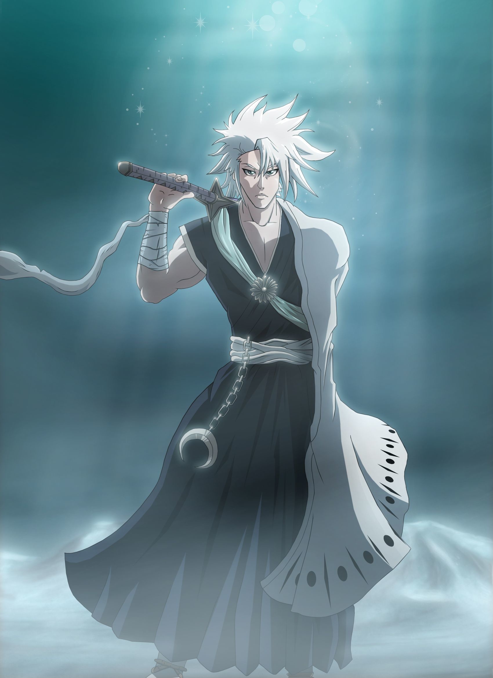 Toushirou Hitsugaya Standing In Moon Night Wallpapers