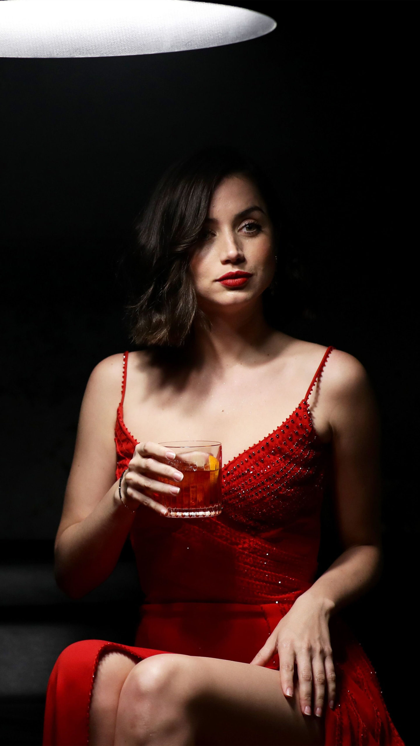 Ana de Armas in Red Dress Wallpapers