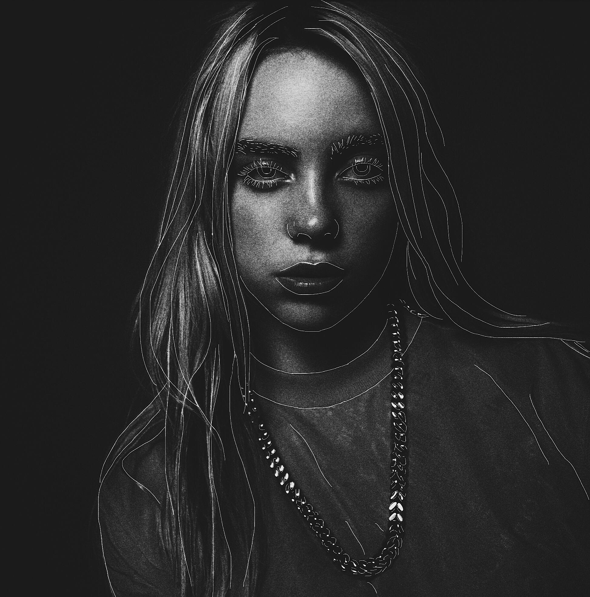 Billie Eilish Monochrome Wallpapers