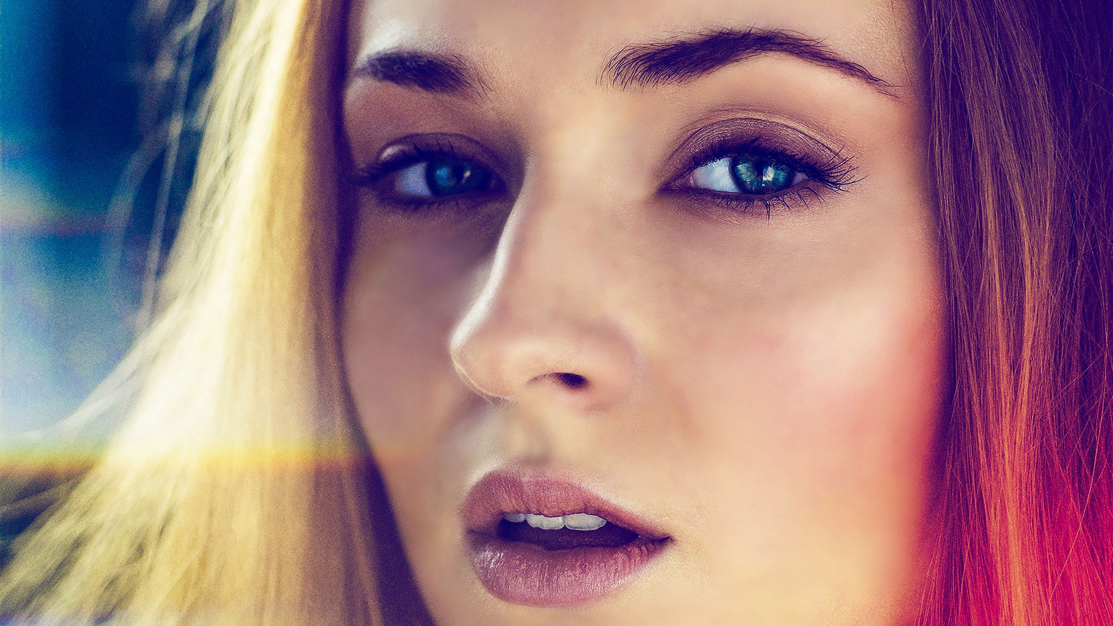 Blonde Sophie Turner Blue Eyes Wallpapers