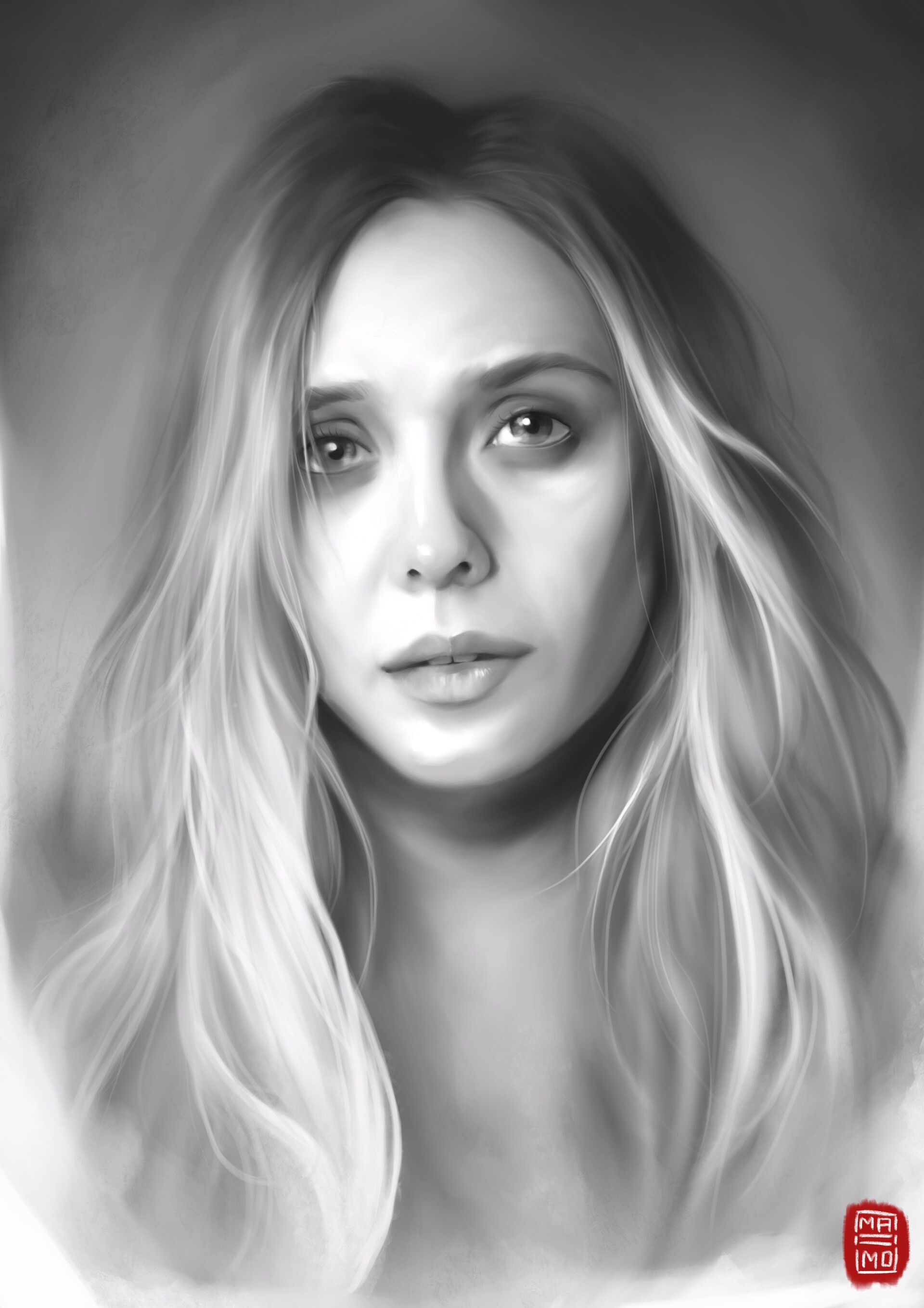 Elizabeth Olsen Beautiful Monochrome Wallpapers