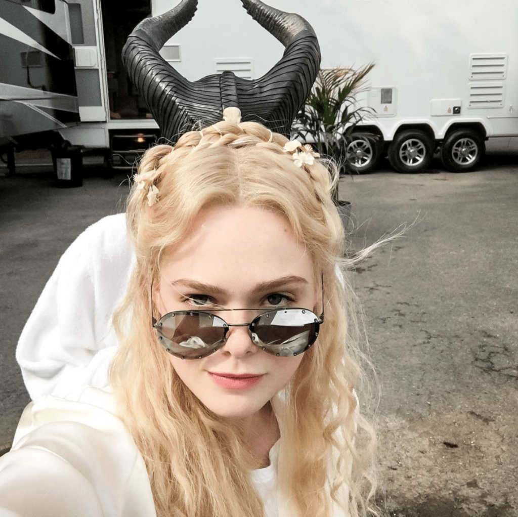 Elle Fanning As Maleficent Cosplay with Angelina Jolie Wallpapers