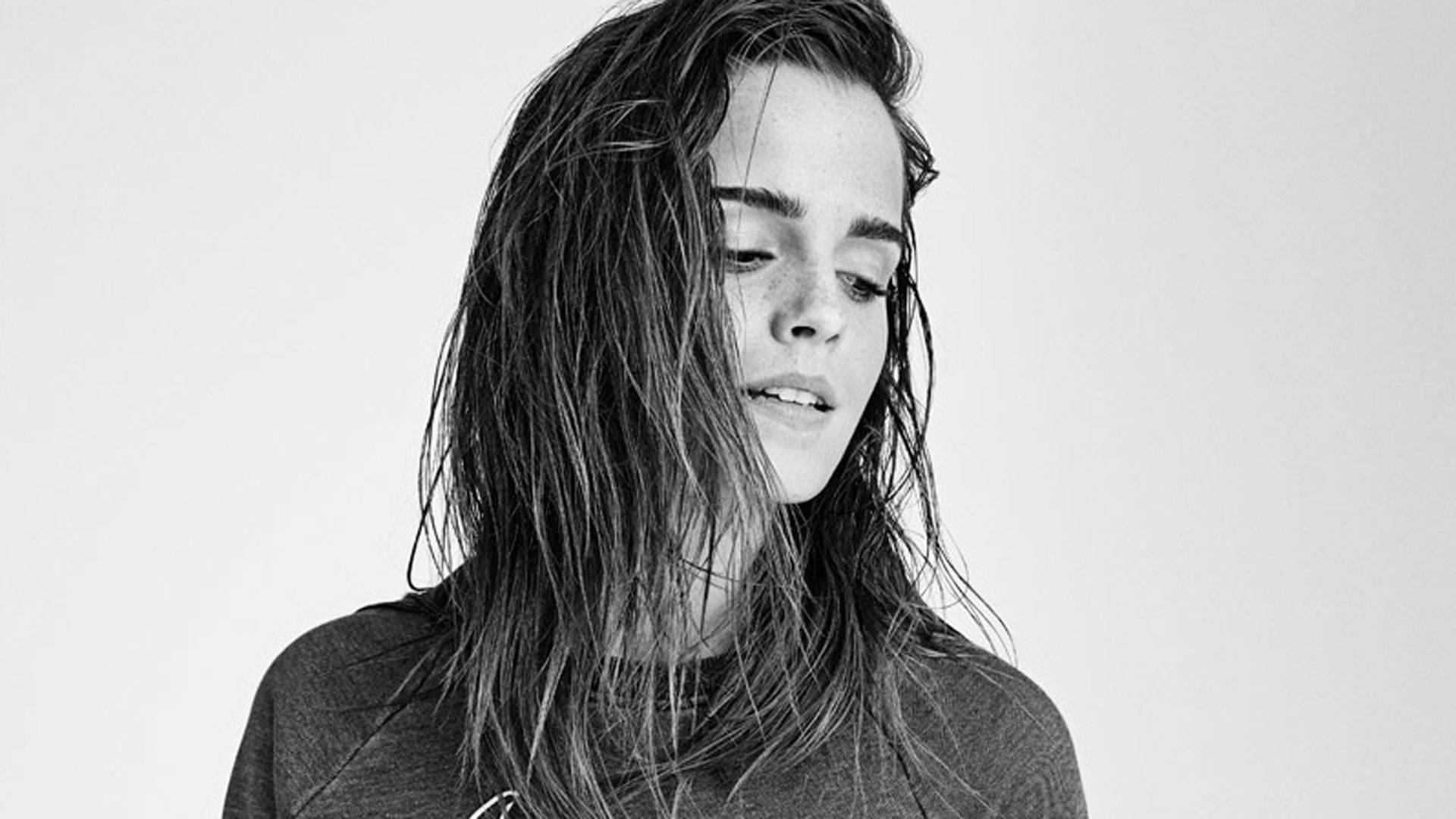 Emma Watson Monochrome Portrait Wallpapers