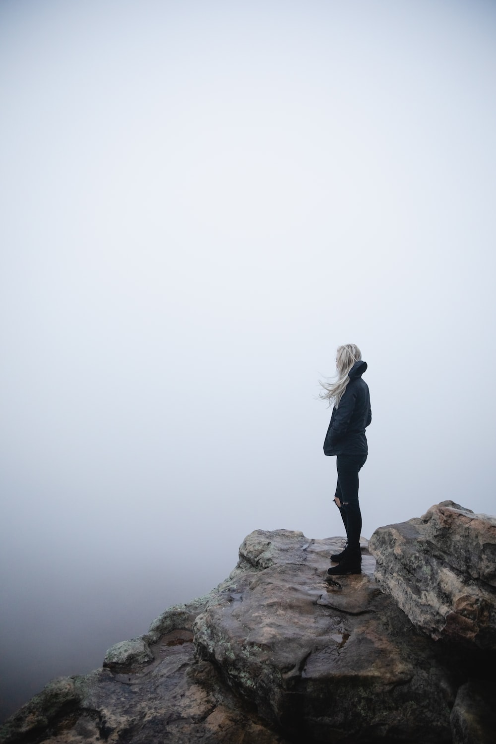 Girl At Tip Of Mountain Wallpapers