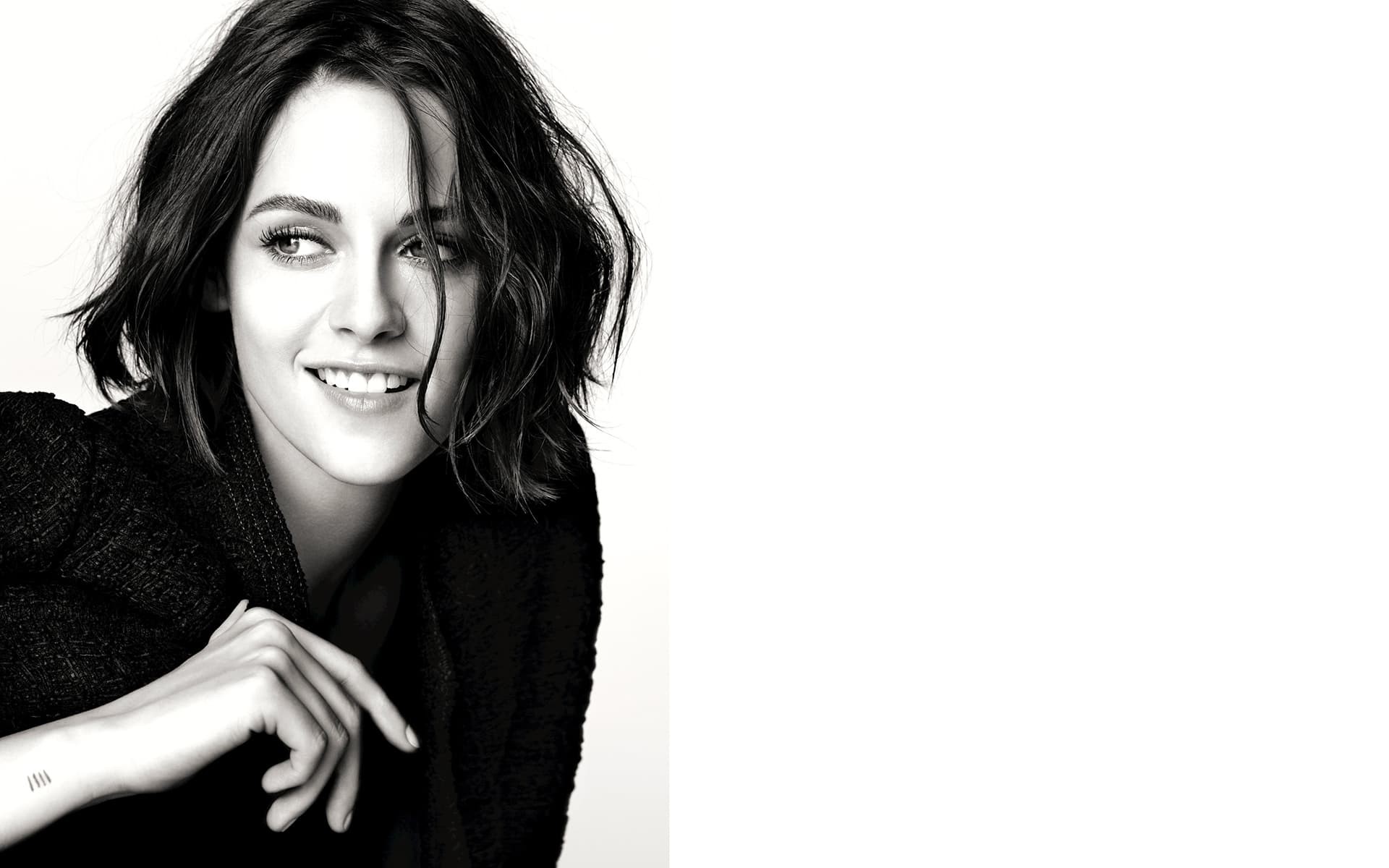 Kristen Stewart Brunette Black and White Wallpapers