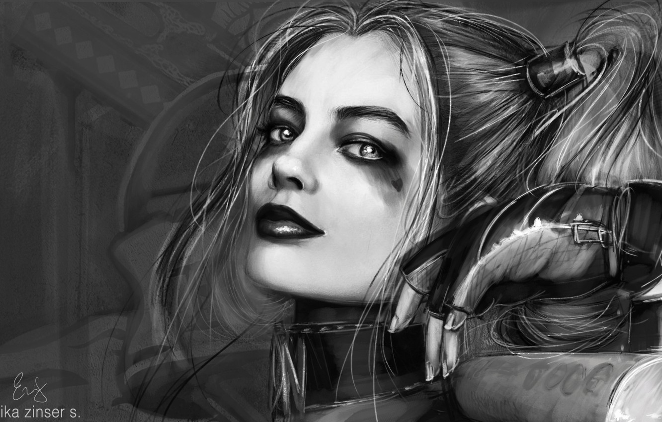 Margot Robbie Monochrome Wallpapers