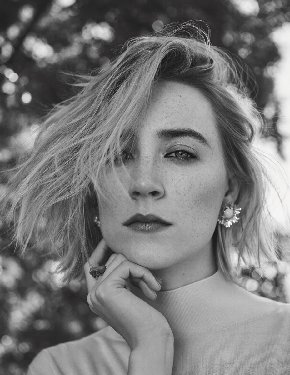 Saoirse Ronan Black And White Portrait Wallpapers