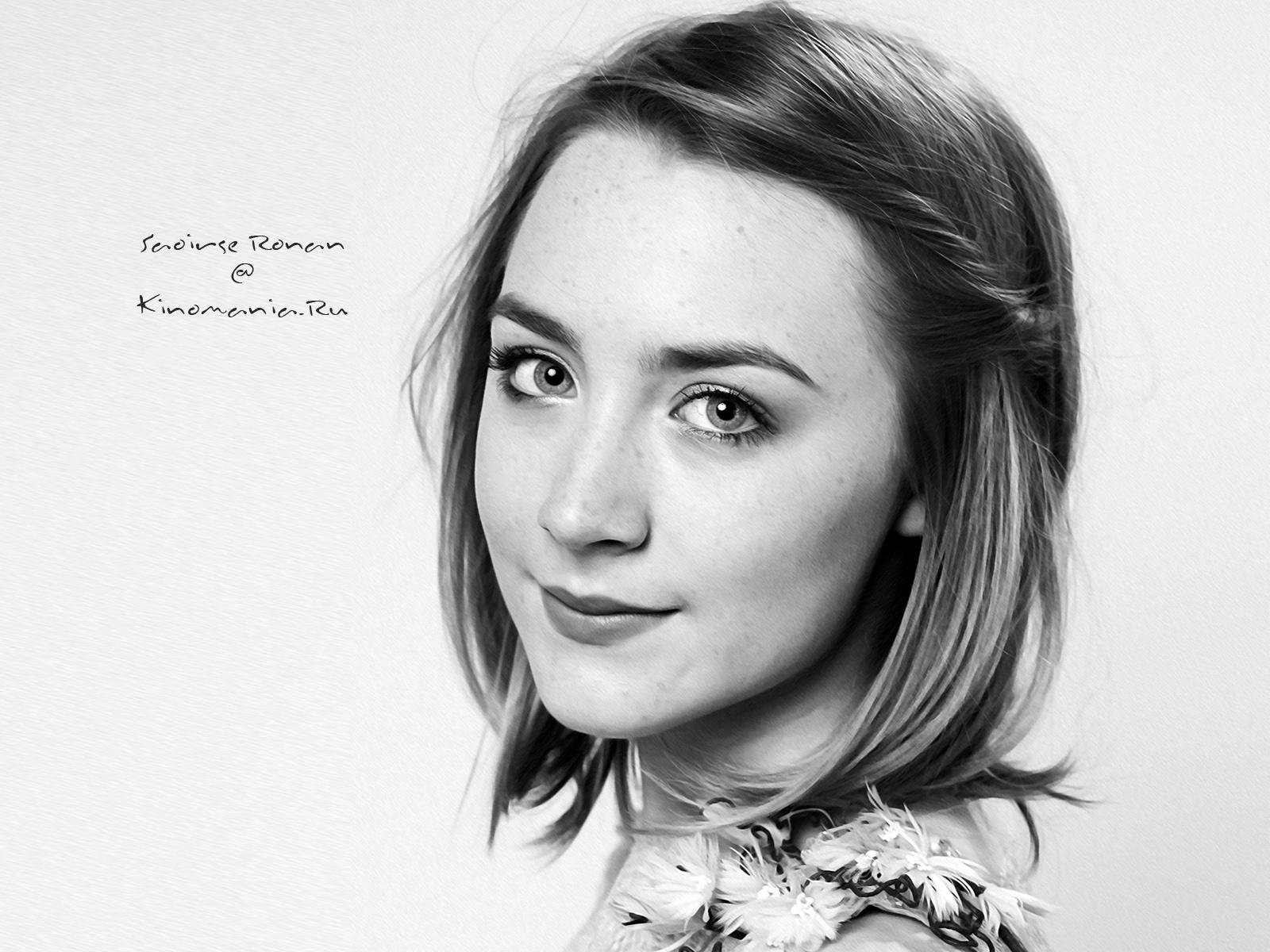 Saoirse Ronan Black And White Portrait Wallpapers