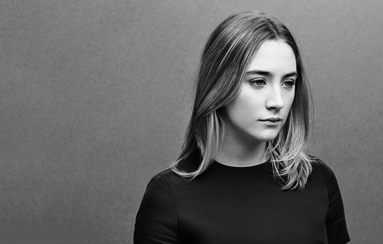 Saoirse Ronan Black And White Portrait Wallpapers