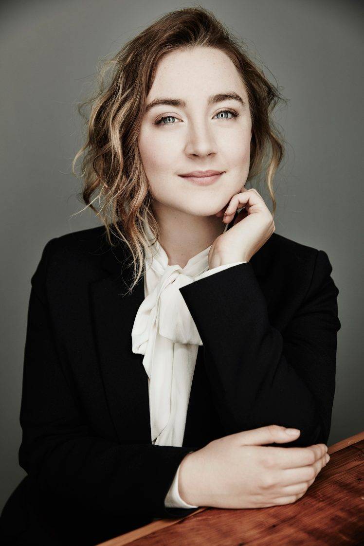 Saoirse Ronan Black And White Portrait Wallpapers