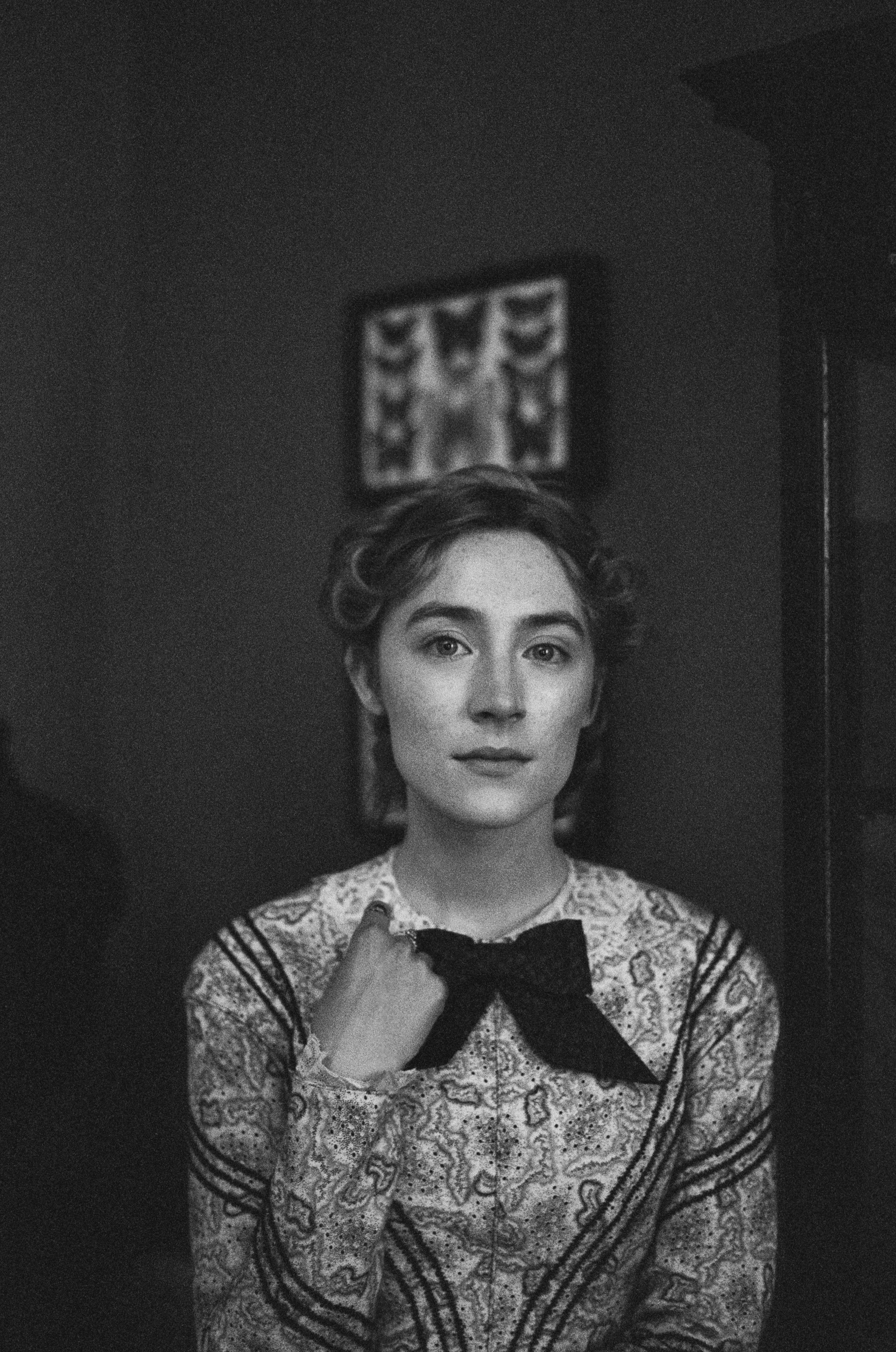 Saoirse Ronan Black And White Portrait Wallpapers