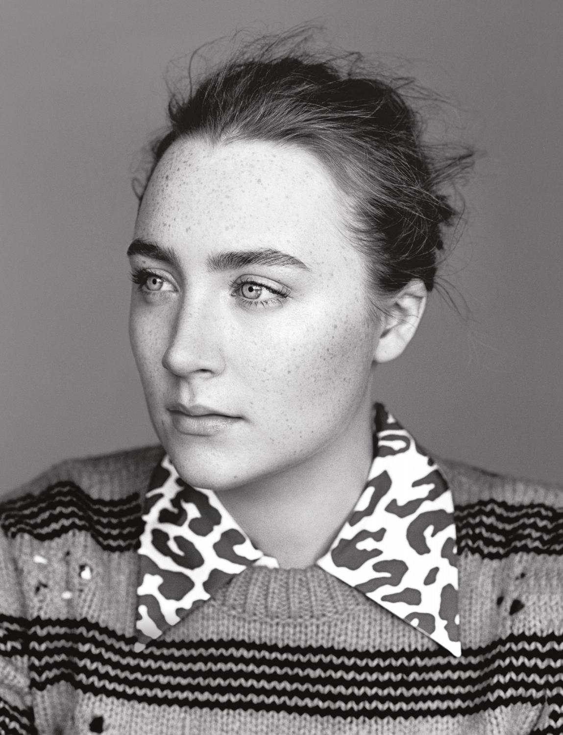 Saoirse Ronan Black And White Portrait Wallpapers