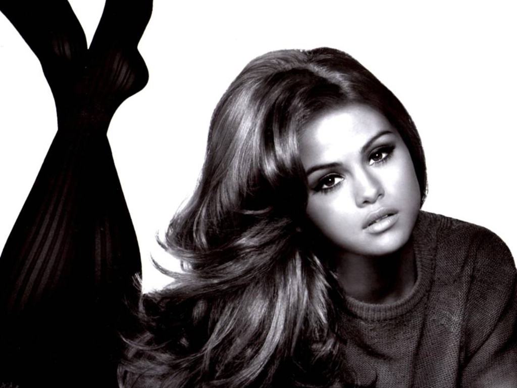 Selena Gomez Monochrome Wallpapers