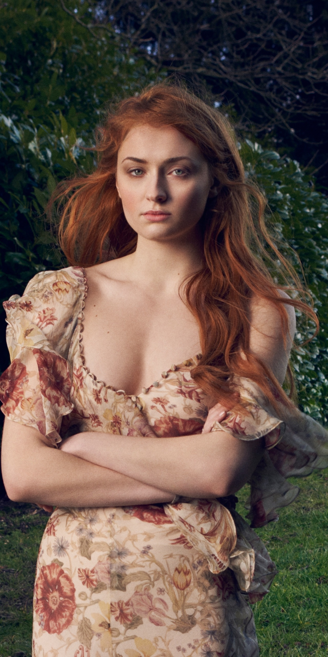 Sophie Turner Photoshoot in White Dress Wallpapers