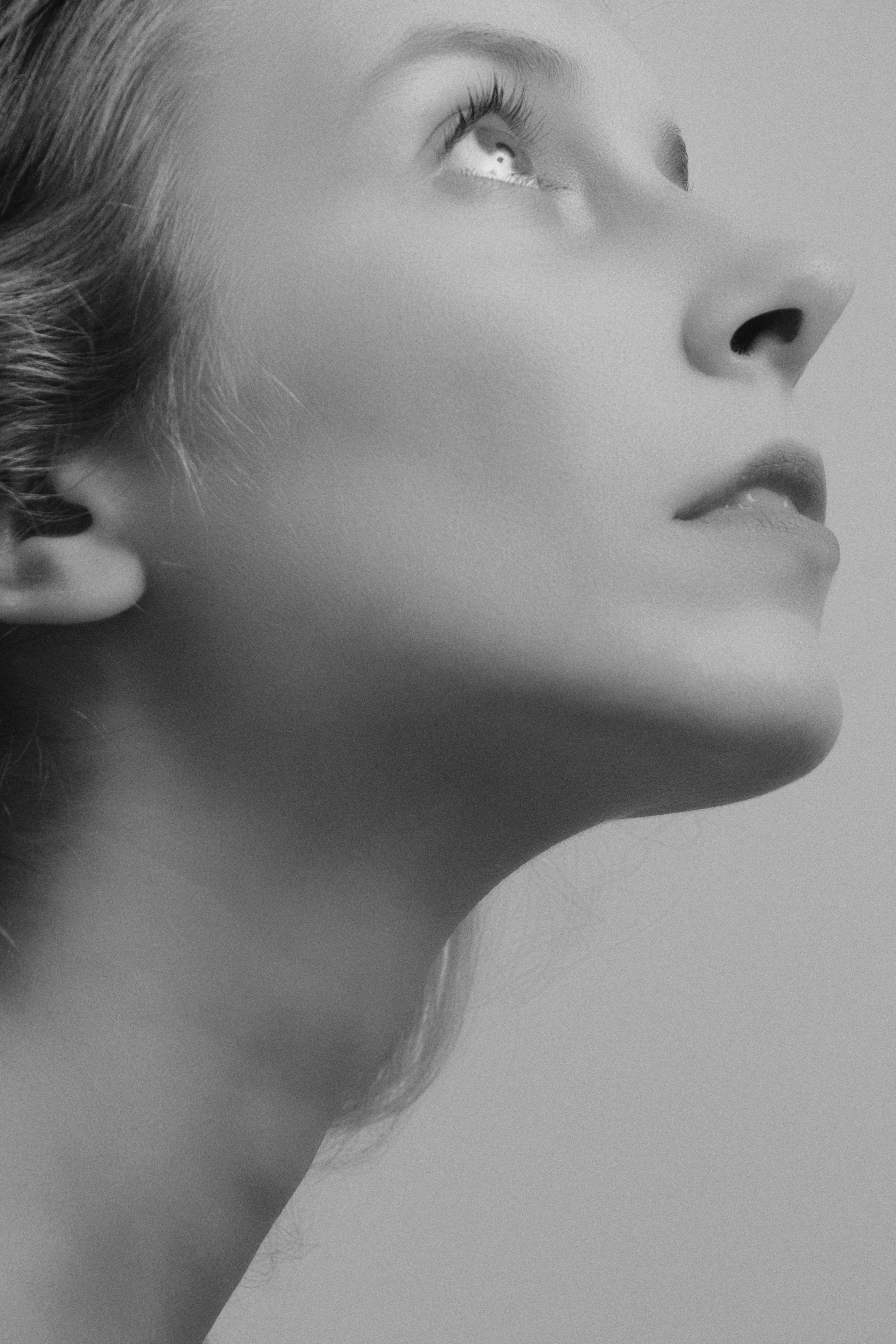 Women Side Face Portrait Monochrome Wallpapers