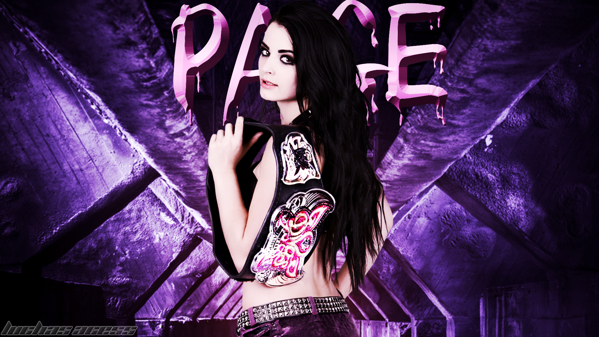 WWE Diva Paige Retro Colors Wallpapers