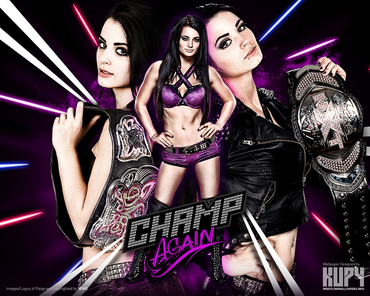 WWE Diva Paige Retro Colors Wallpapers