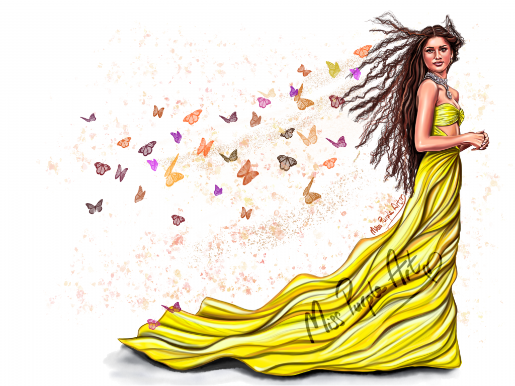 Zendaya in Yellow Dress Wallpapers