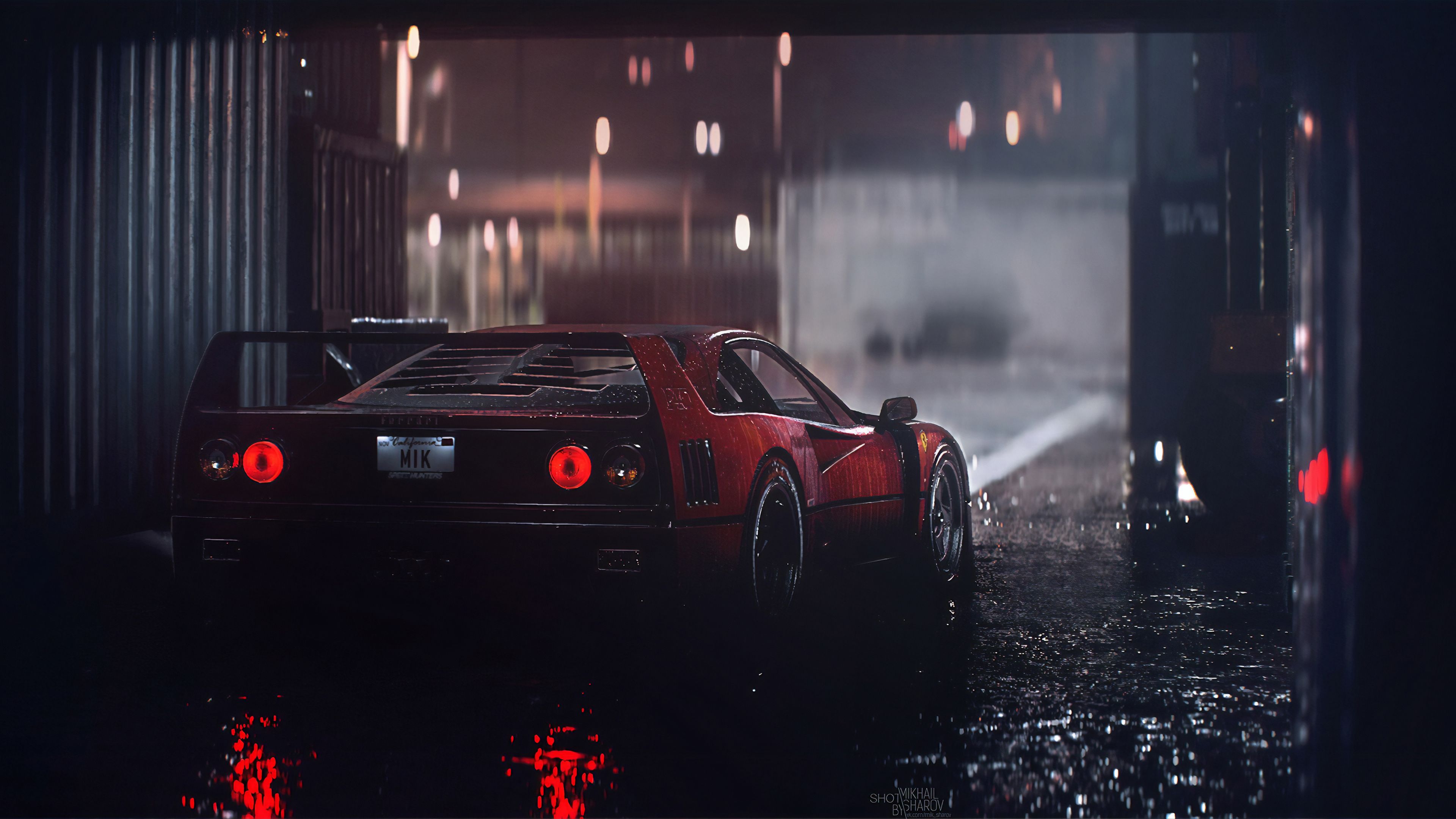 Car Night Rain Wallpapers