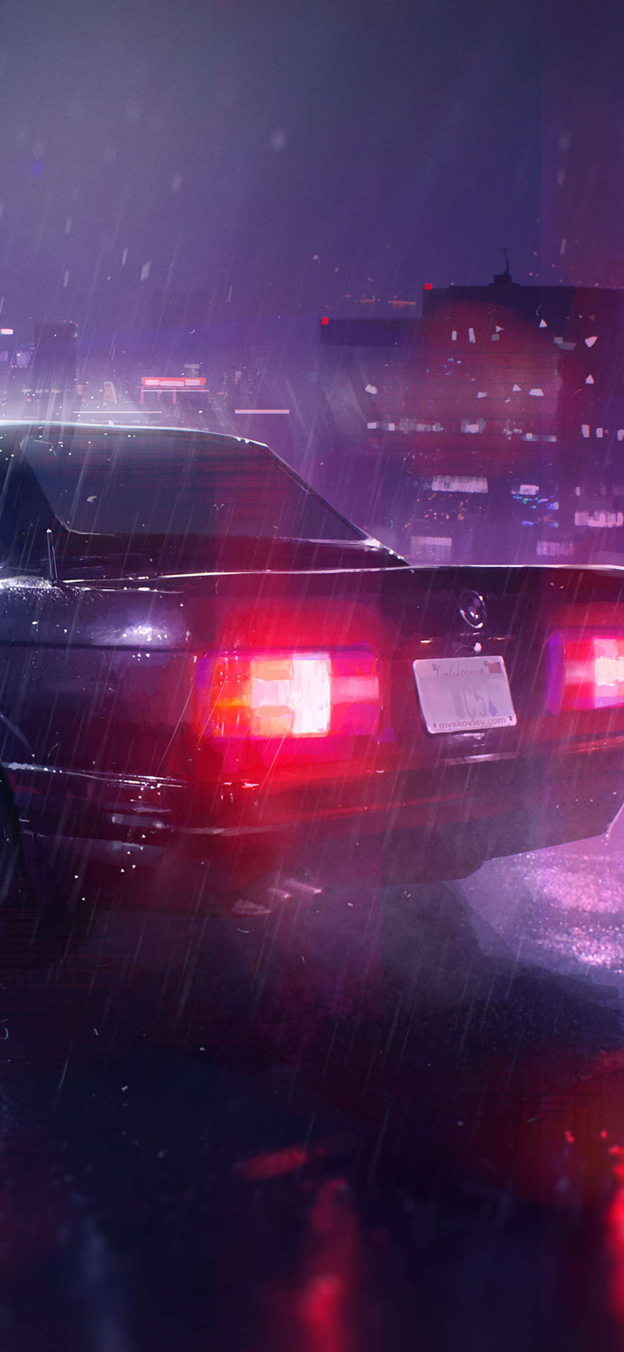 Car Night Rain Wallpapers