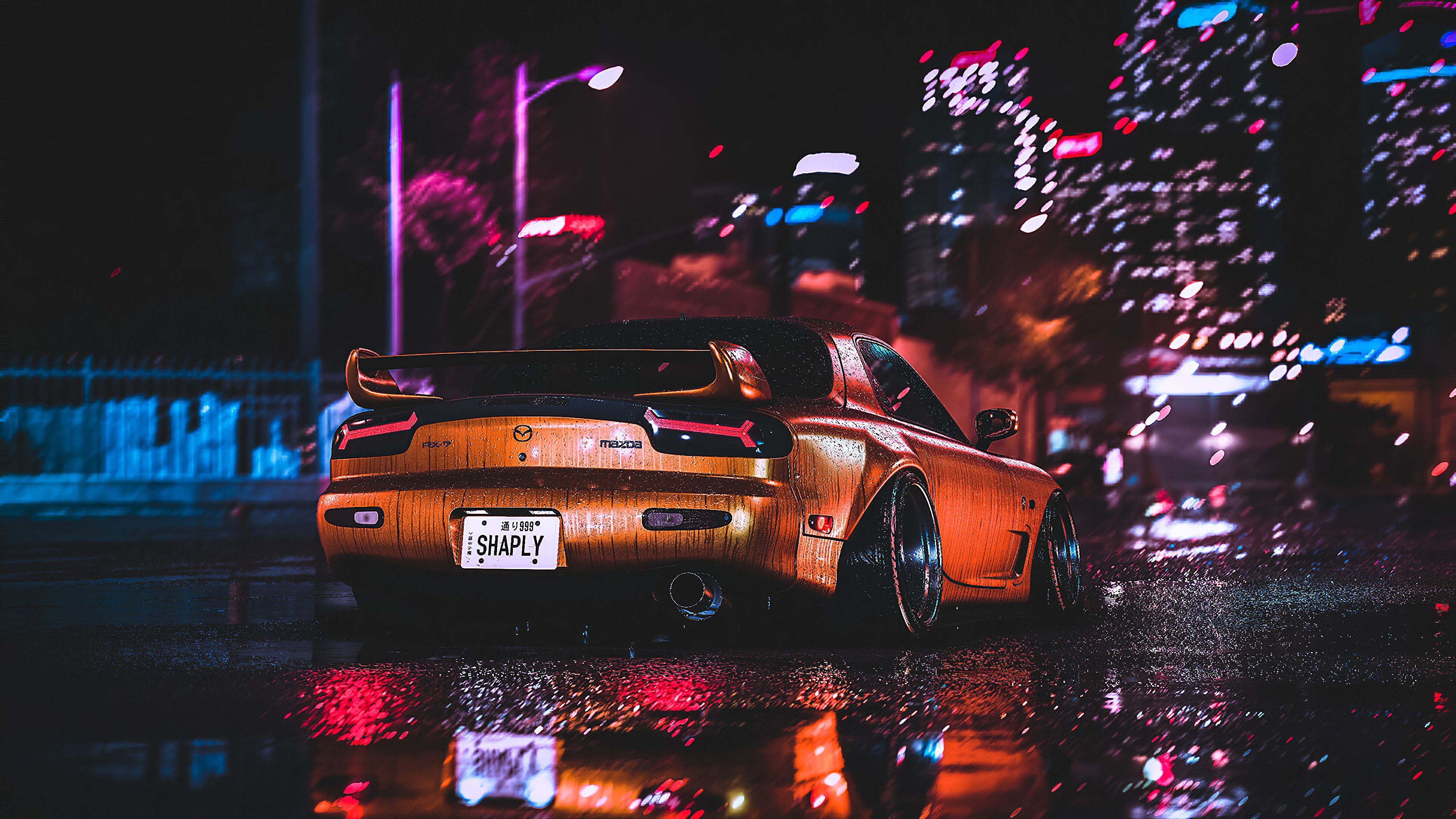 Car Night Rain Wallpapers