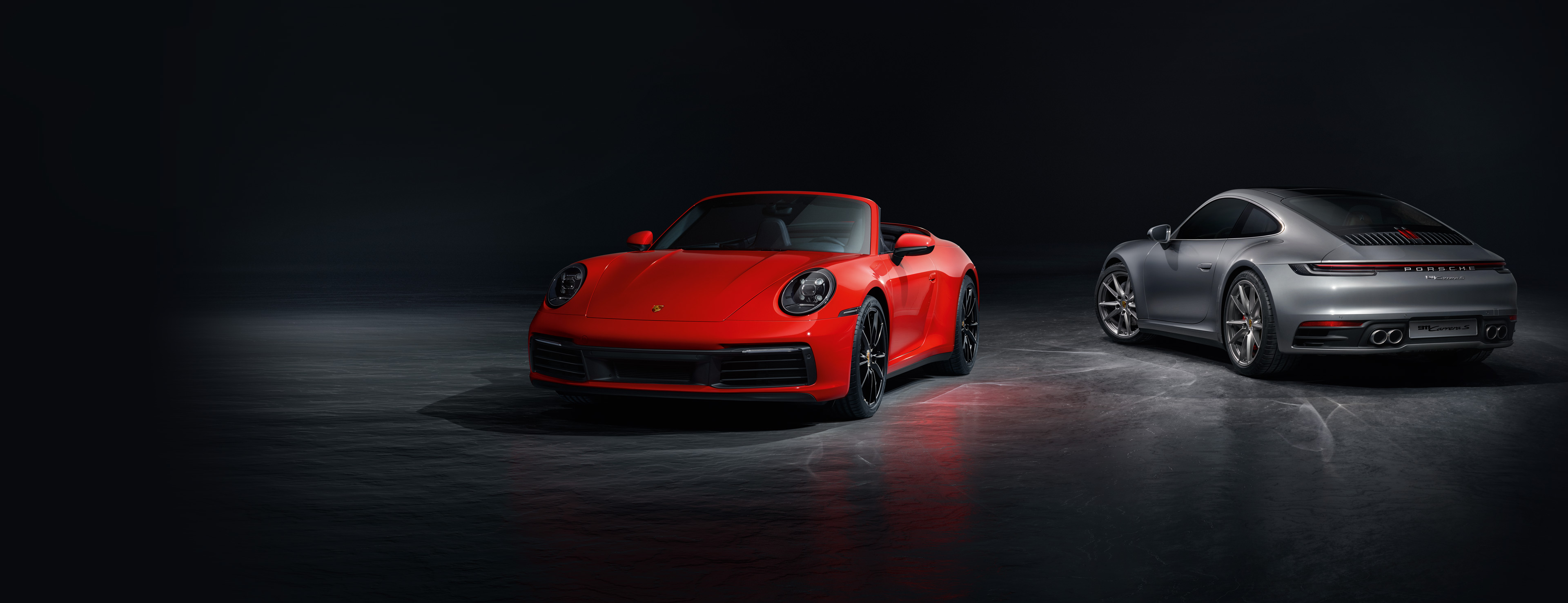 Porsche 911 Sport Cars In Red Orange Black Green Wallpapers