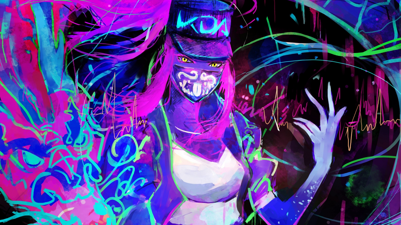 Akali League Of Legends Neon Wallpapers