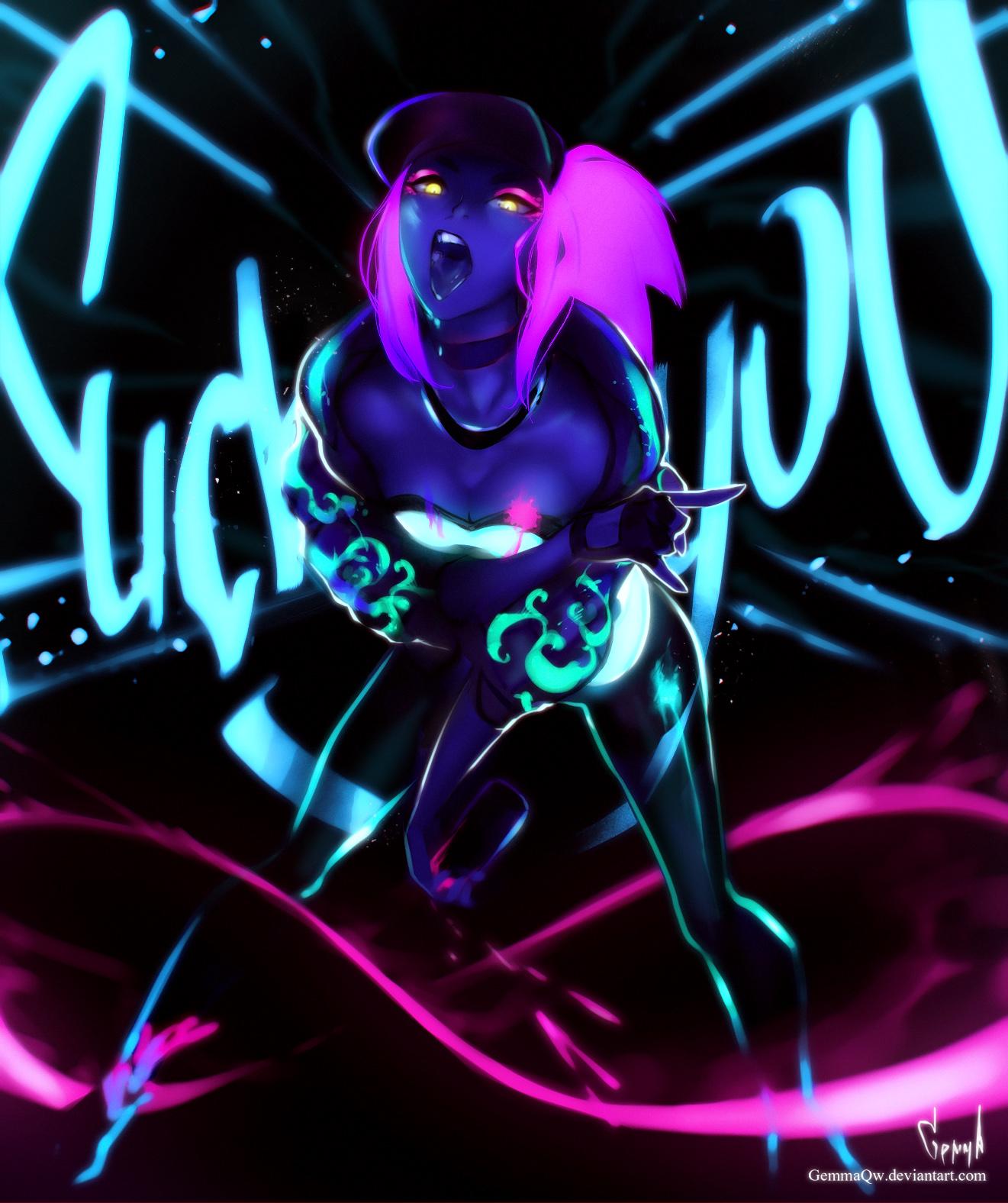 Akali League Of Legends Neon Wallpapers