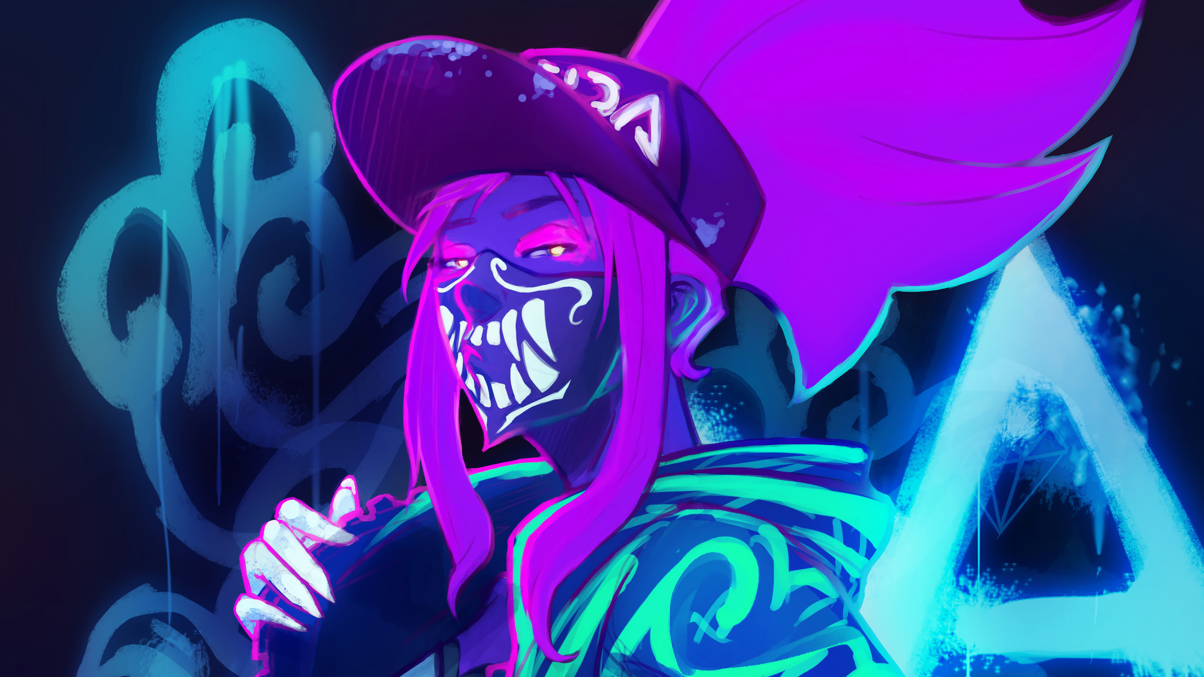 Akali League Of Legends Neon Wallpapers