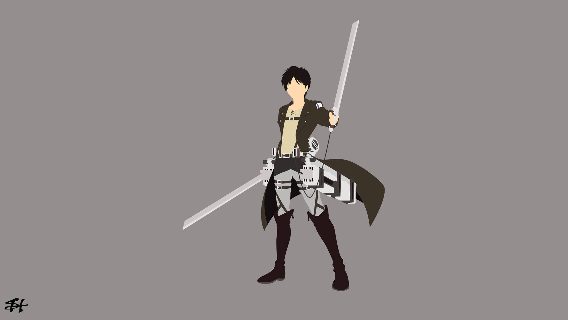 attack on titan minimalist pcWallpapers