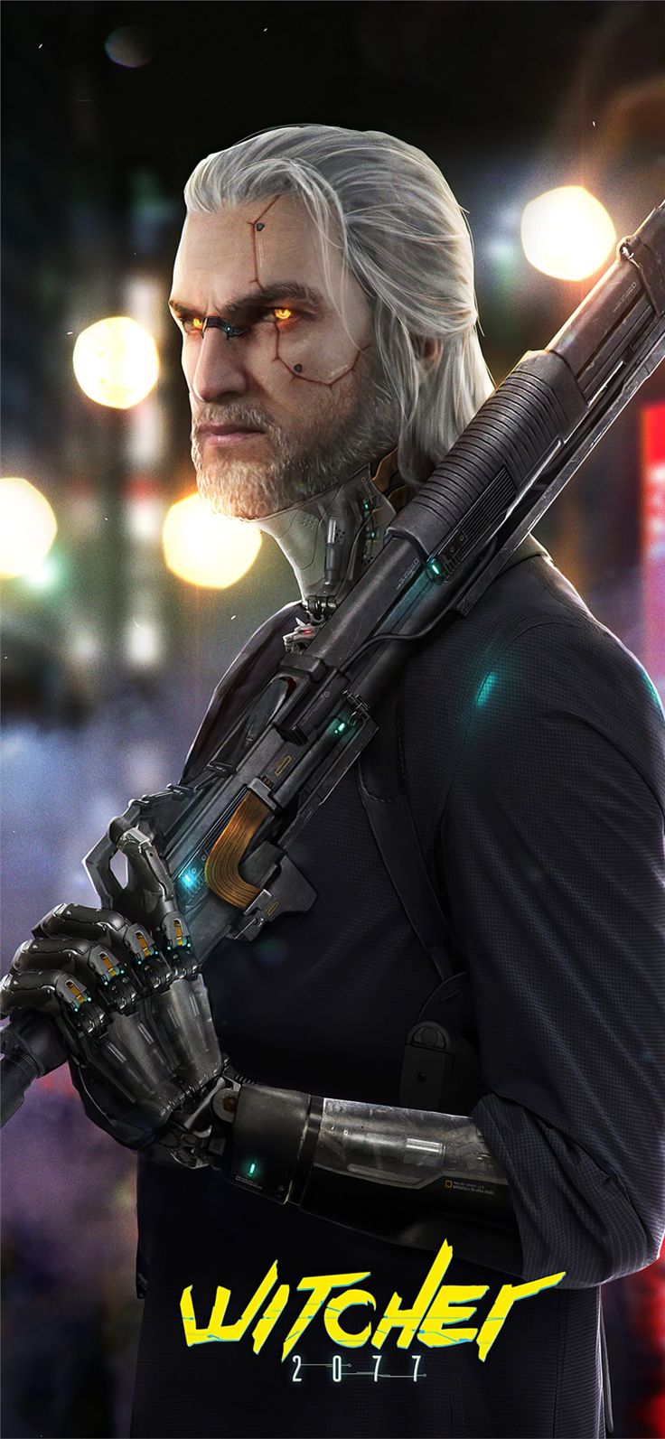 Ciri Witcher x Cyberpunk 2077 Wallpapers