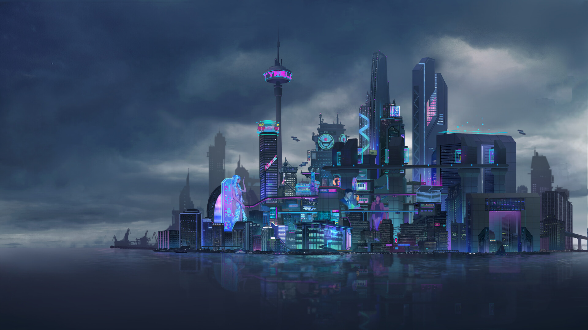 cyberpunk city  Wallpapers