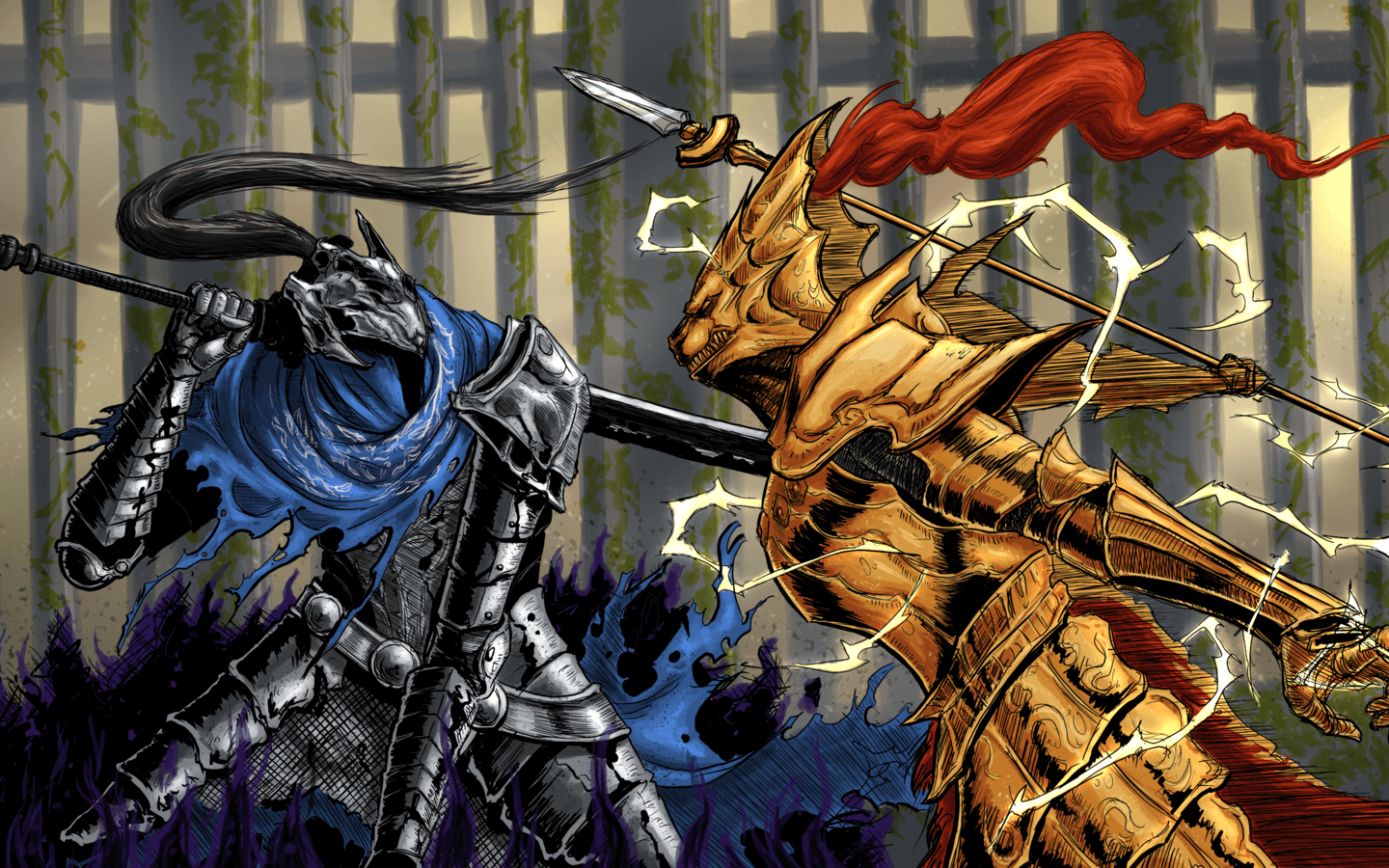 Dark Souls Ornstein Is Standing With Sword Wallpapers