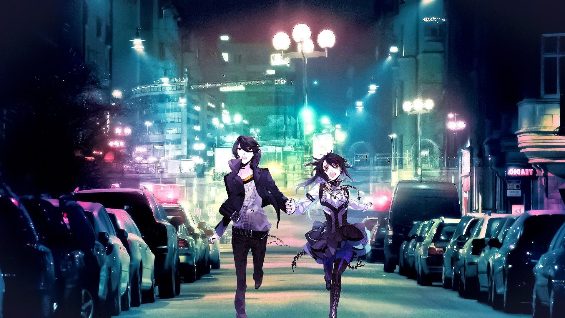 Female V Night Street Wallpapers