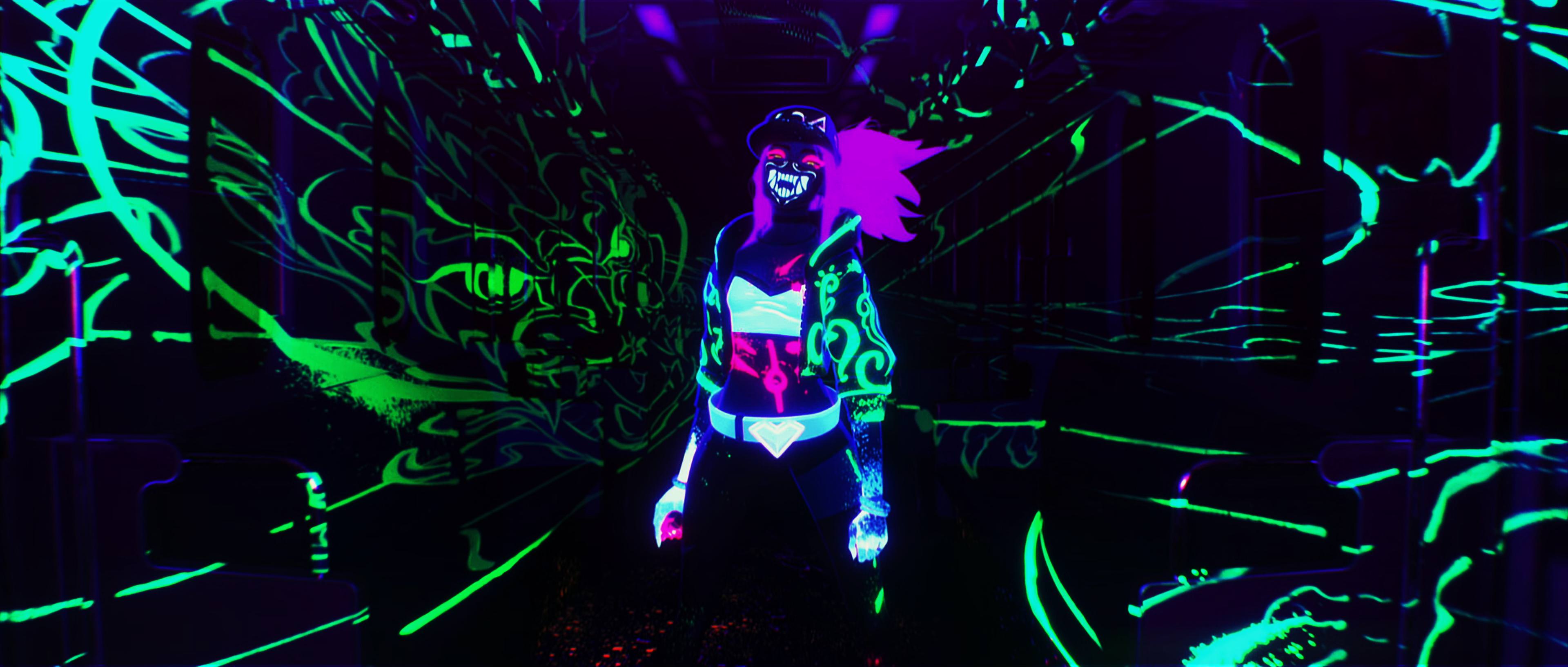 K/DA Akali Subway Tunnel 5K Wallpapers