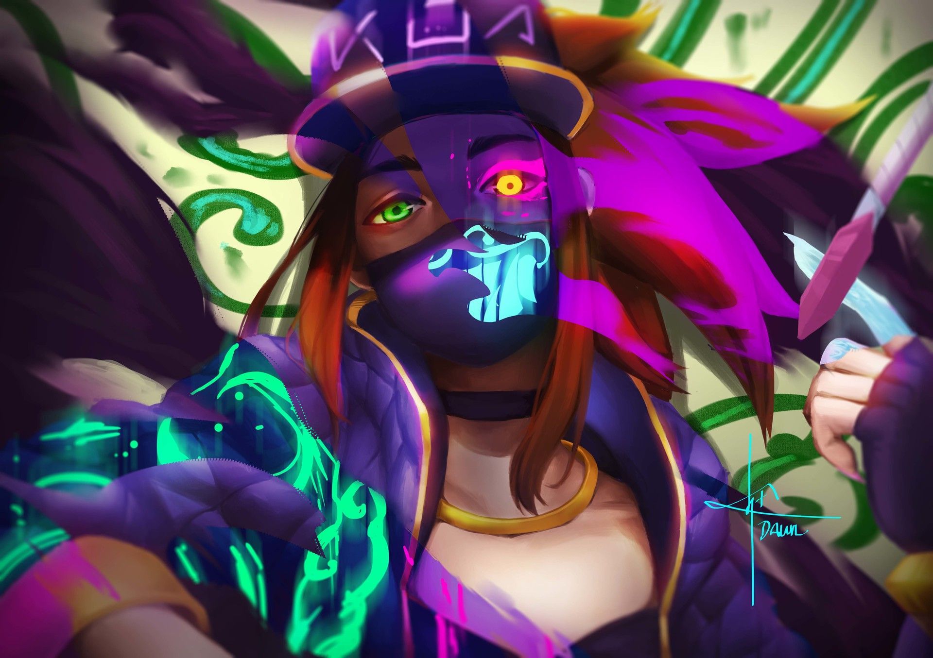 K/DA Akali Subway Tunnel 5K Wallpapers