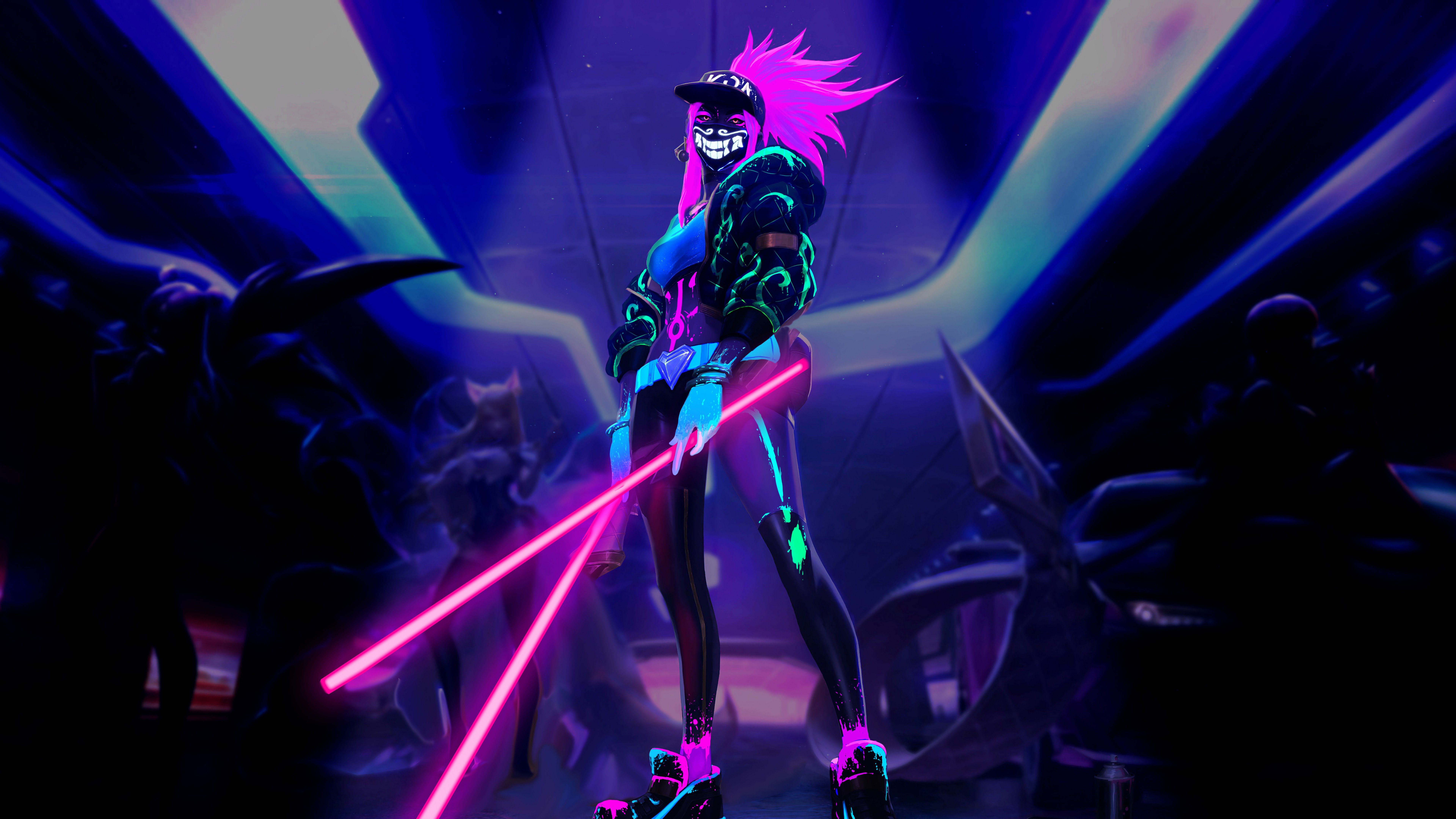 K/DA Akali Subway Tunnel 5K Wallpapers