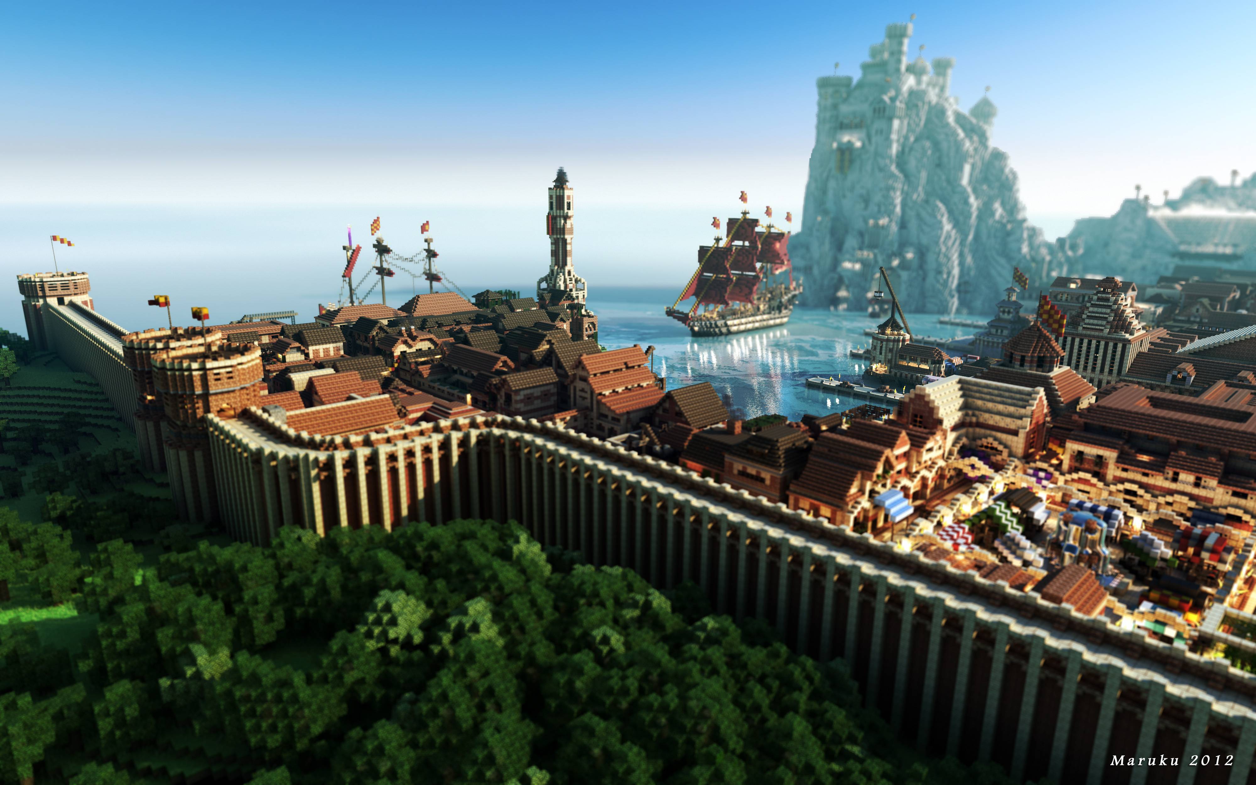 minecraft city Wallpapers